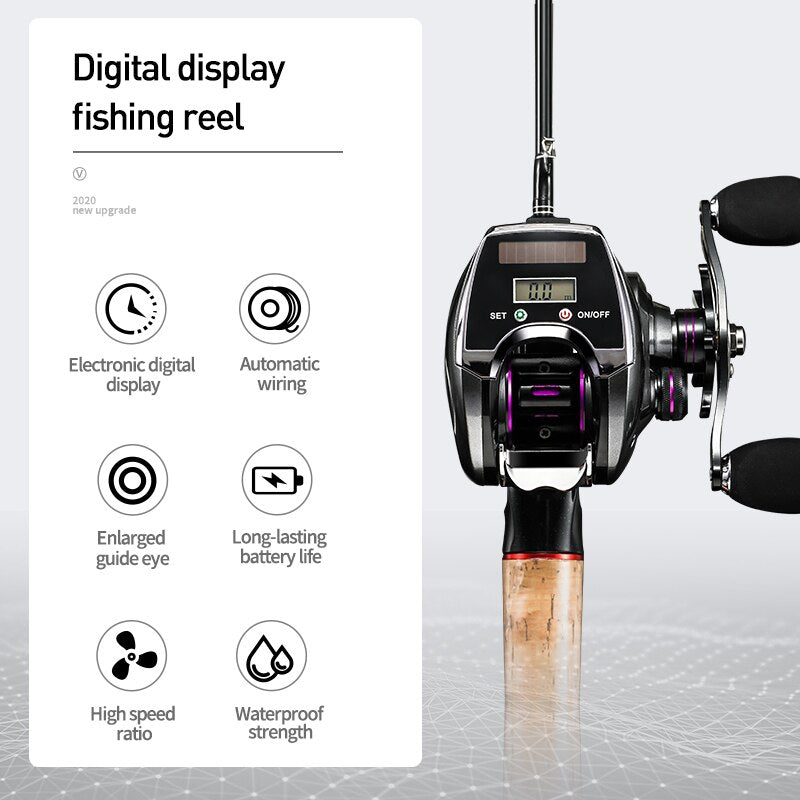 Electronic Fishing Reel Counter Digital Display Baitcasting Reel 8.0:1 –  offthehookcats